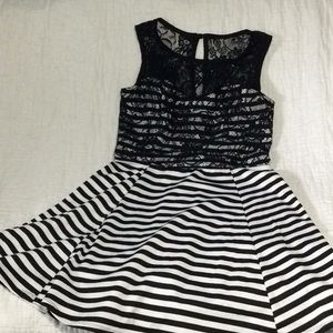 BCX mini dress in black and white.   B41